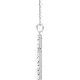 14K White 1/8 CTW Natural Diamond Cross 18" Necklace